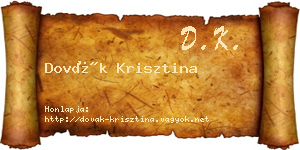 Dovák Krisztina névjegykártya