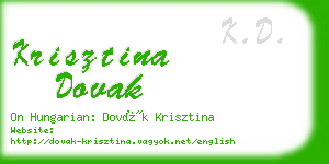 krisztina dovak business card